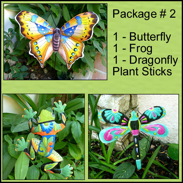 Enjoliveurs de papillons - Décor de jardin en métal peint à la main